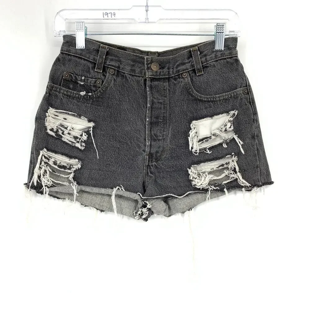 Levis 501 Cut Off Denim Shorts Womens Apx Sz 27